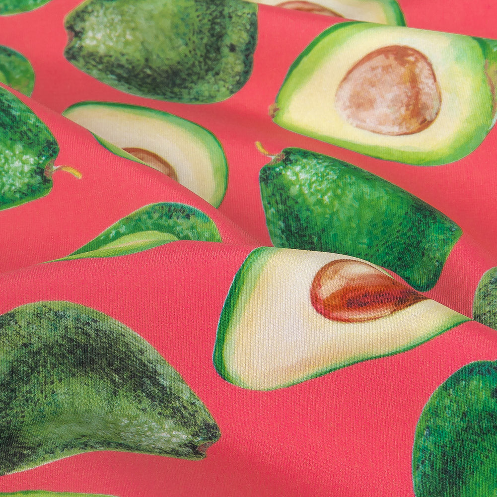 Compression Swimwear Tricot, UV Protective with Aloe Vera Microcapsules - Candy Kiss Pink Avocados - Caye Collection - Detail