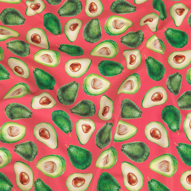 Compression Swimwear Tricot, UV Protective with Aloe Vera Microcapsules - Candy Kiss Pink Avocados - Caye Collection