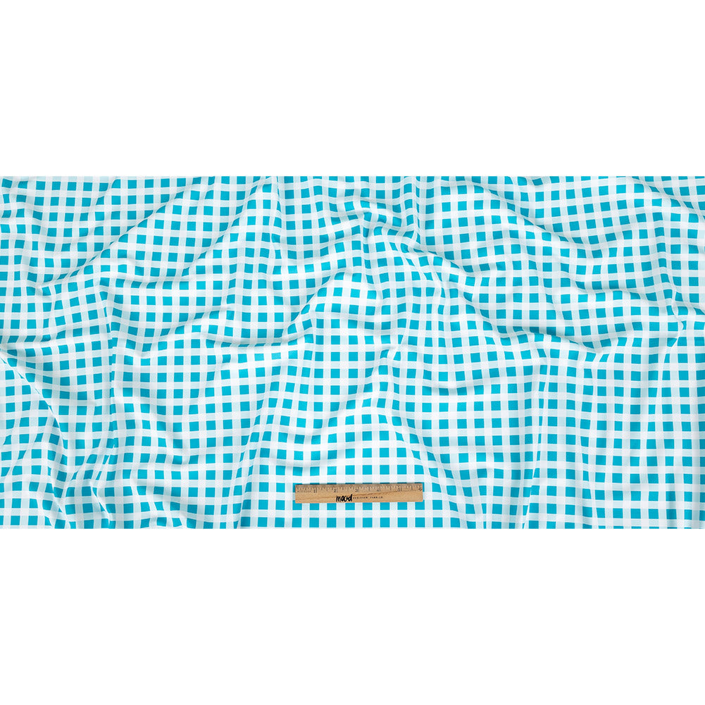 Compression Swimwear Tricot, UV Protective with Aloe Vera Microcapsules - Blue and White Checkered - Caye Collection - Full