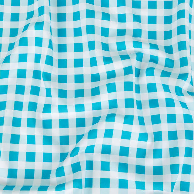 Compression Swimwear Tricot, UV Protective with Aloe Vera Microcapsules - Blue and White Checkered - Caye Collection