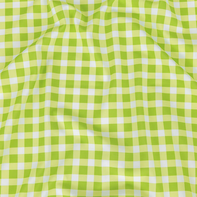 Compression Swimwear Tricot, UV Protective with Aloe Vera Microcapsules - Lime and White Checkered - Caye Collection