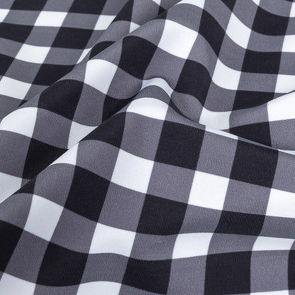 Compression Swimwear Tricot, UV Protective with Aloe Vera Microcapsules - Phantom and White Checkered - Caye Collection
