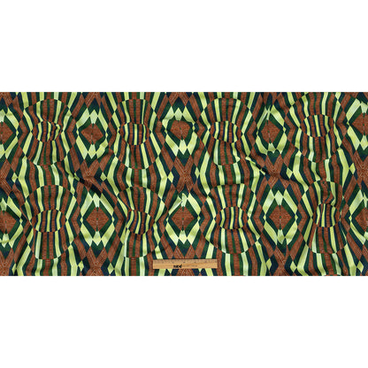 Compression Swimwear Tricot, UV Protective with Aloe Vera Microcapsules - Ambrosia, Green and Wooden Beads Geometric - Caye Collection