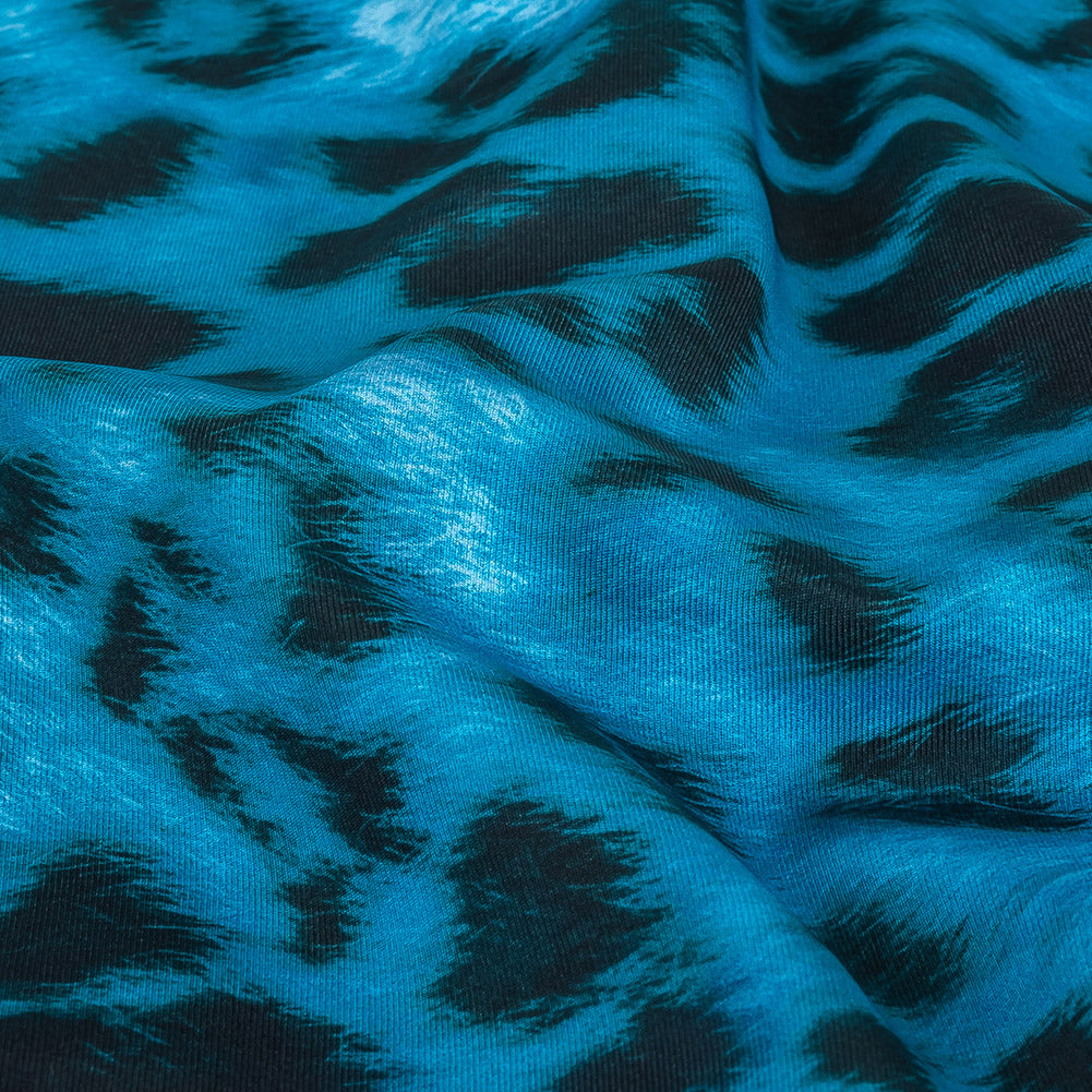 Compression Swimwear Tricot, UV Protective with Aloe Vera Microcapsules - Blue Cheetah Spots - Caye Collection - Detail