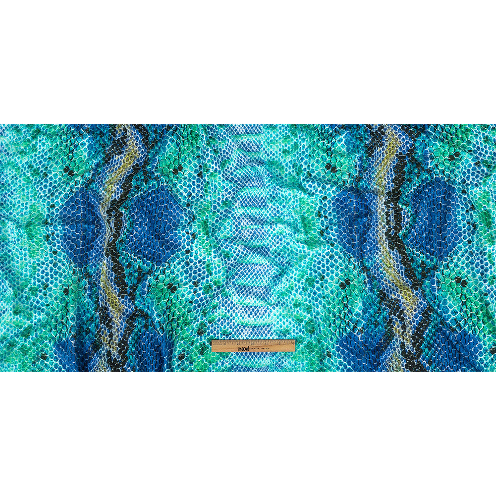 Compression Swimwear Tricot, UV Protective with Aloe Vera Microcapsules - Blue and Teal Python - Caye Collection - Full
