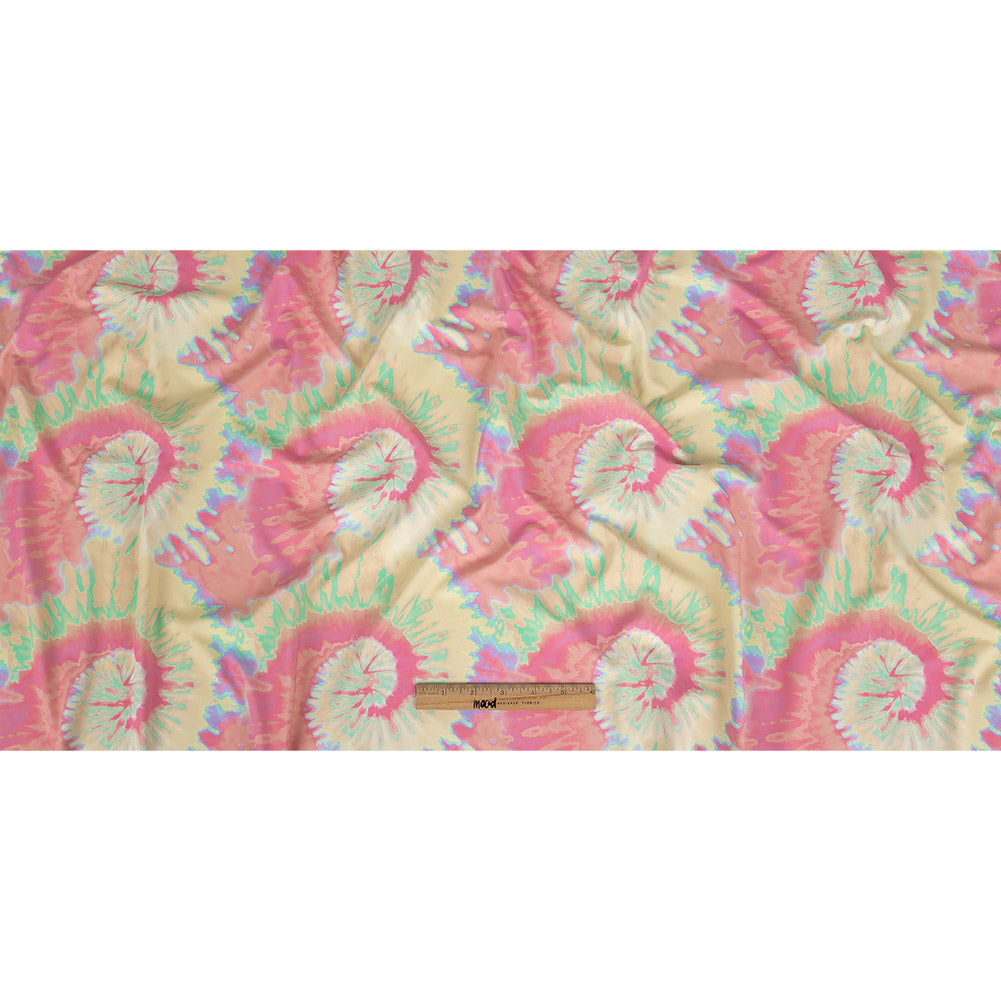 Compression Swimwear Tricot, UV Protective with Aloe Vera Microcapsules - Yellow, Pink and Orange Soft Swirls Tie Dye - Caye Collection - Full