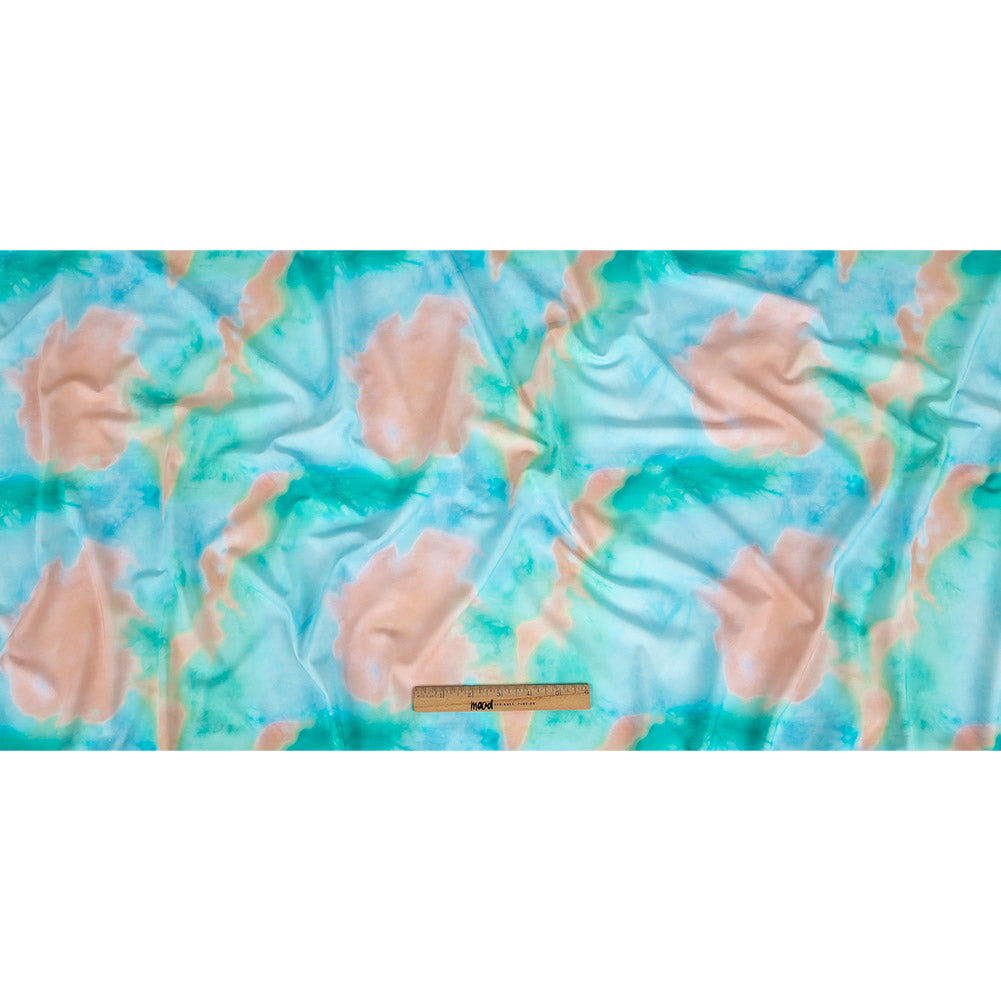 Compression Swimwear Tricot, UV Protective with Aloe Vera Microcapsules - Blue, Green and Orange Tie Dye - Caye Collection - Full