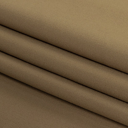 Taupe Four-Way Stretch Polyester Twill Suiting Folded