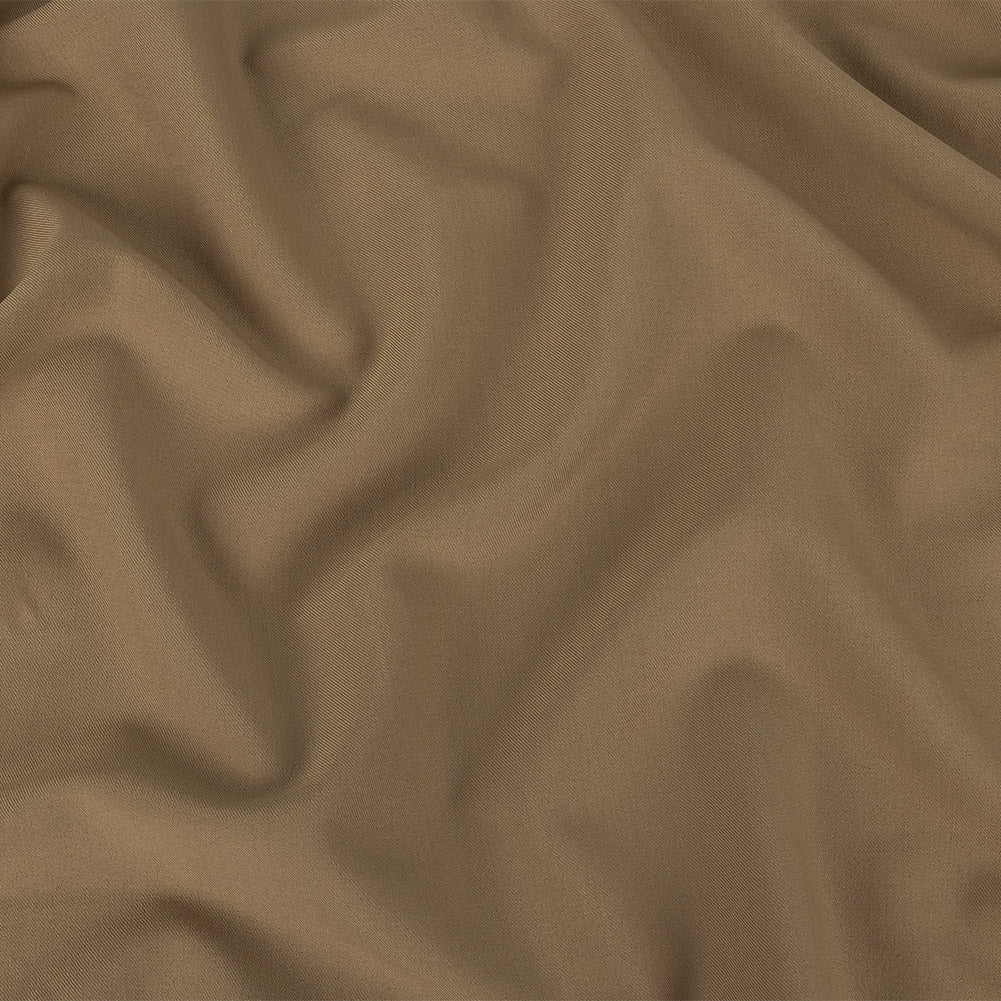 Taupe Four-Way Stretch Polyester Twill Suiting