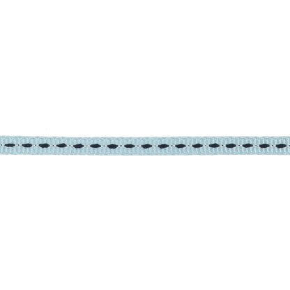 Light Blue Grosgrain Ribbon with Navy Stitching - 0.25" Detail