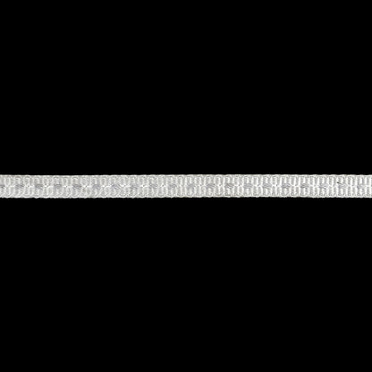 White Grosgrain Ribbon with Lucent White Stitching - 0.25" Detail