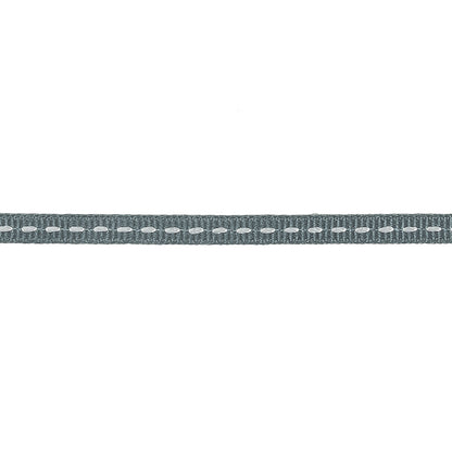 Cool Gray Grosgrain Ribbon with Lucent White Stitching - 0.25" Detail