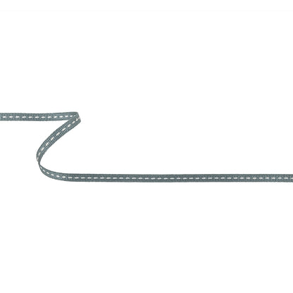 Cool Gray Grosgrain Ribbon with Lucent White Stitching - 0.25"