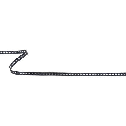 Navy Grosgrain Ribbon with Lucent White Stitching - 0.25"