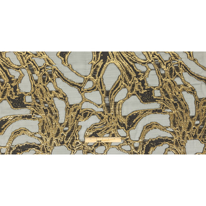 Mood Exclusive Metallic Gold and Black Mineral Veins Luxury Burnout Brocade Full