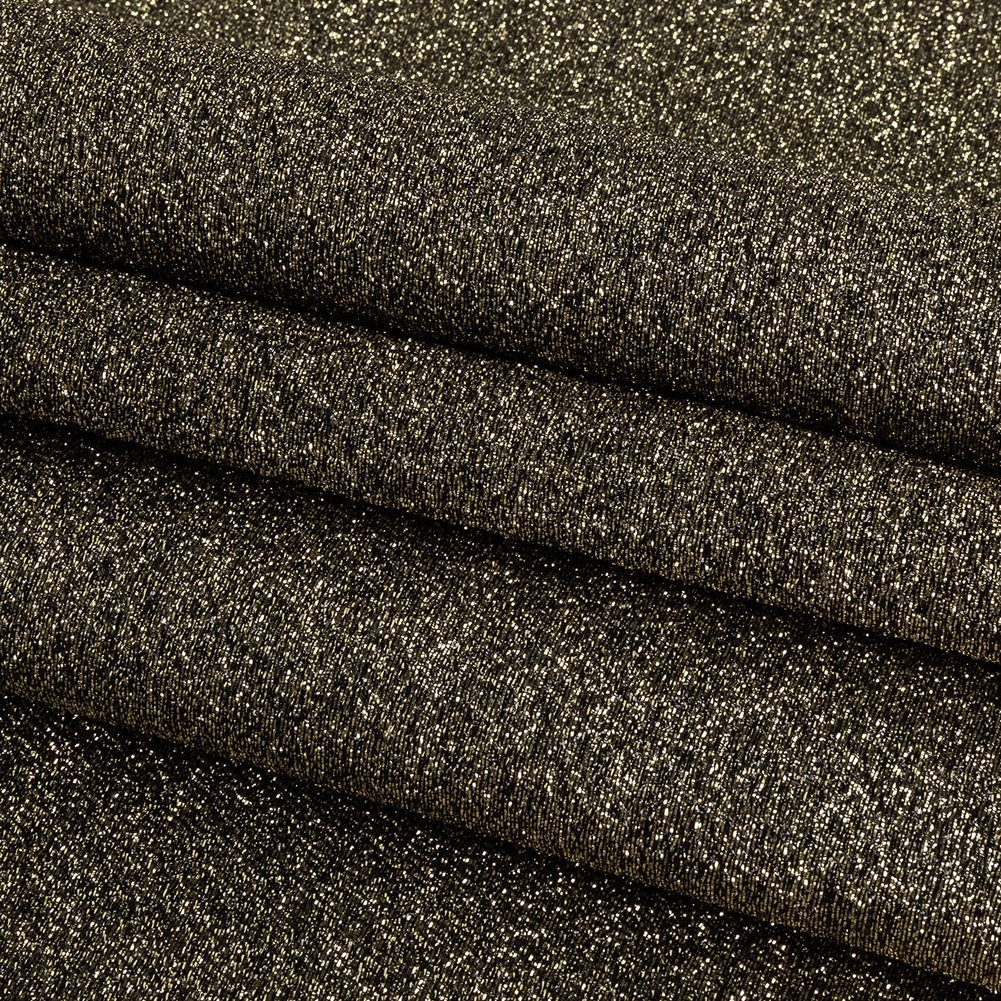 Cygnus Metallic Gold and Black Crinkled Lame Luxury Brocade Folded