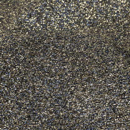 Cygnus Metallic Gold and Navy Crinkled Lame Luxury Brocade Detail