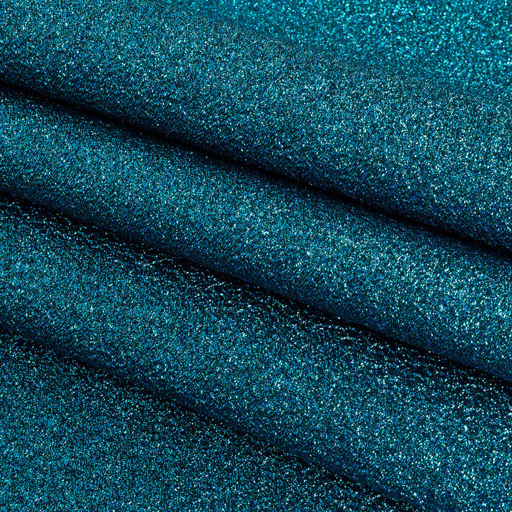 Cygnus Metallic Blue and Green Crinkled Lame Luxury Brocade Folded