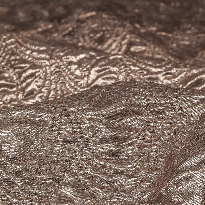 Mood Exclusive Metallic Rose Gold and Silver Feathers Ombre Luxury Brocade Panel Detail