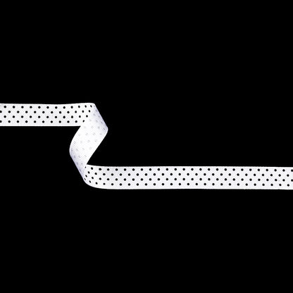 Bright White and Moonless Night Polka Dots Grosgrain Ribbon - 0.625"