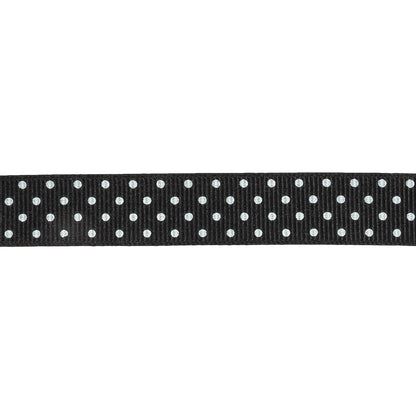 Phantom and White Polka Dots Grosgrain Ribbon - 0.625" Detail