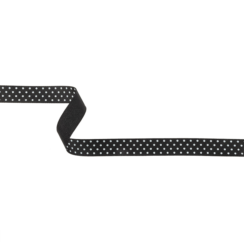 Phantom and White Polka Dots Grosgrain Ribbon - 0.625"