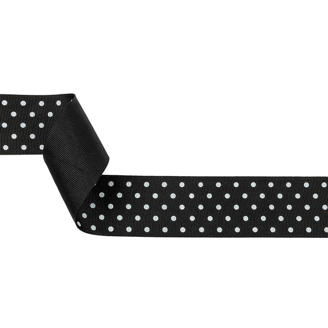 Phantom and White Polka Dots Grosgrain Ribbon - 1.625"