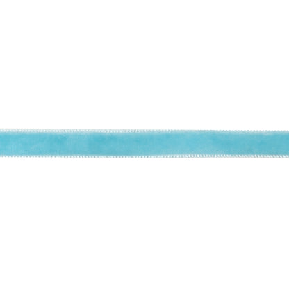 Sky Blue Single Face Velvet Ribbon - 0.3125" Detail