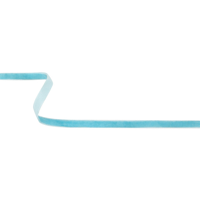 Sky Blue Single Face Velvet Ribbon - 0.3125"