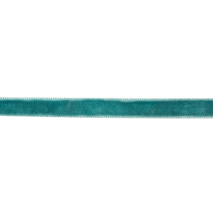 Teal Single Face Velvet Ribbon - 0.3125" Detail