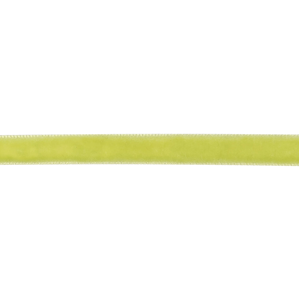 Lime Single Face Velvet Ribbon - 0.3125" Detail