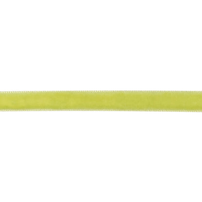 Lime Single Face Velvet Ribbon - 0.3125" Detail