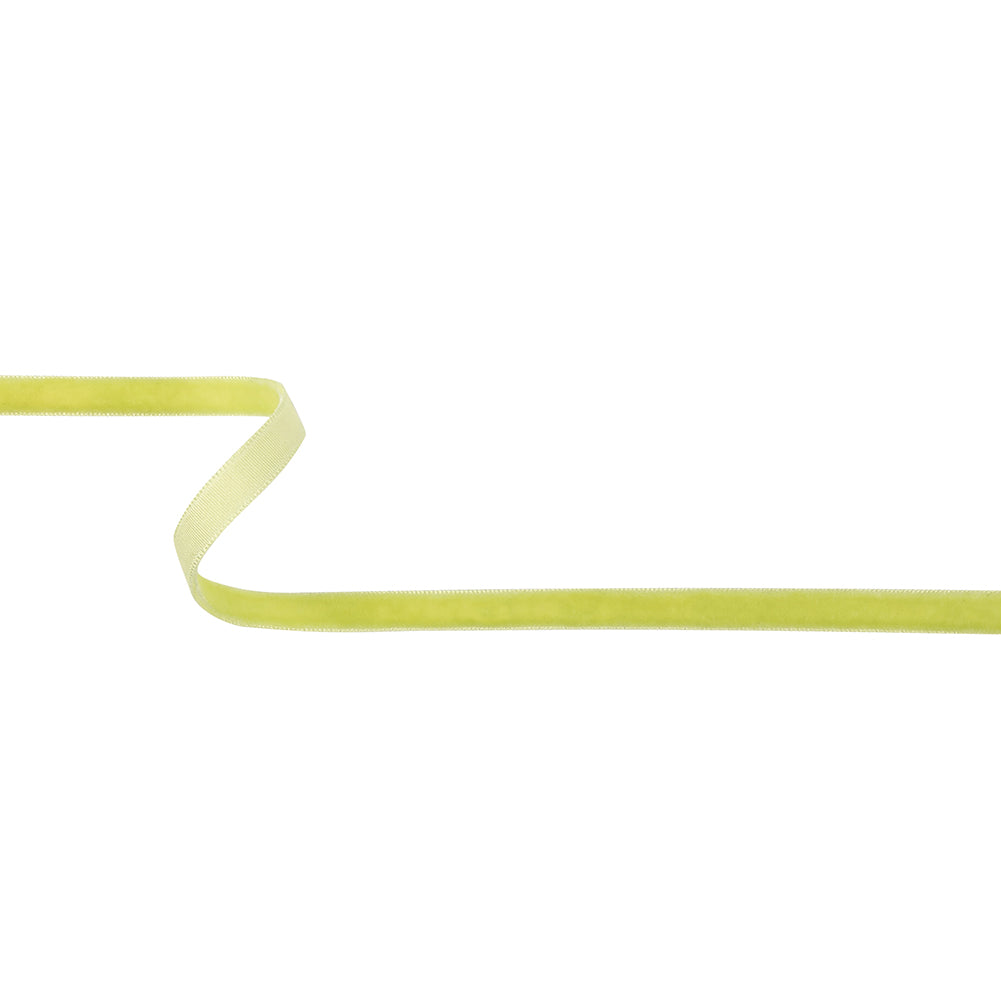Lime Single Face Velvet Ribbon - 0.3125"