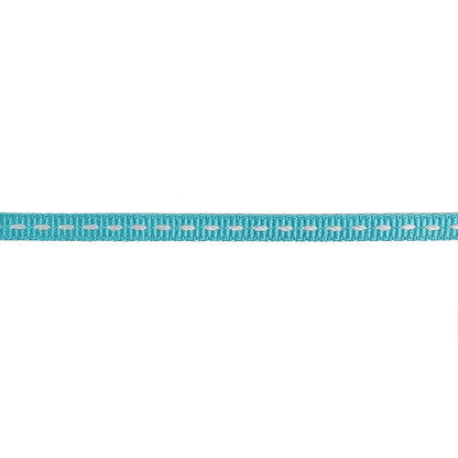 Turquoise Grosgrain Ribbon with Bright White Stitching - 0.25" Detail