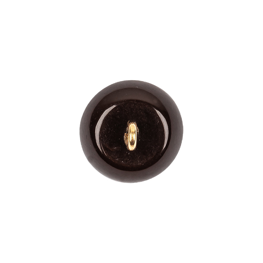 Brown Abstract Swirl Glass and Metal Shank Back Button - 24L/15mm Detail