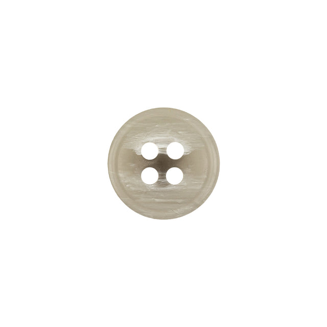 Italian Light Gray and White Striated 4-Hole Plastic Button - 20L/12.5mm