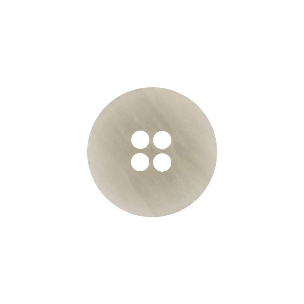 Italian Light Gray and White Striated 4-Hole Plastic Button - 28L/18mm Detail