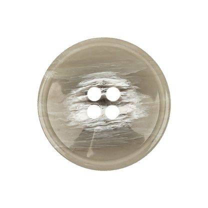 Italian Light Gray and White Striated 4-Hole Plastic Button - 40L/25.5mm