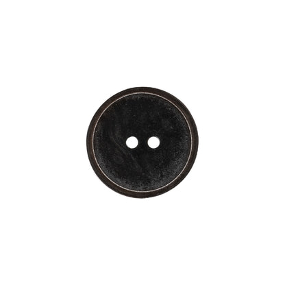 Matte Charcoal Narrow Rim 2-Hole Plastic Button - 24L/15mm