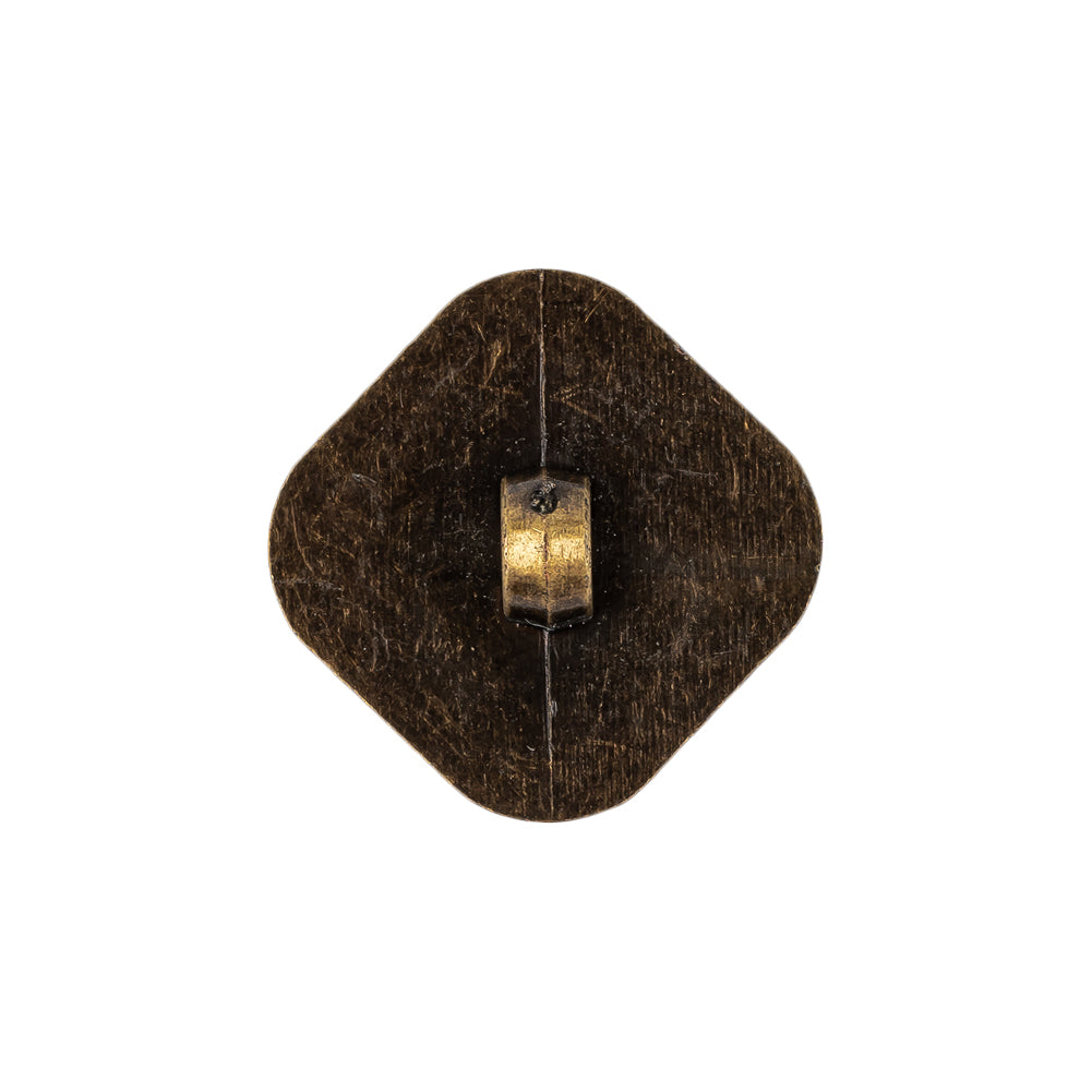 Bronze Geometric Textured Plastic Shank Back Button - 34L/21.5mm Detail