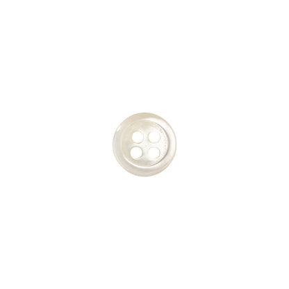 Ivory Iridescent Faux-Shell 4-Hole Plastic Button - 14L/9mm