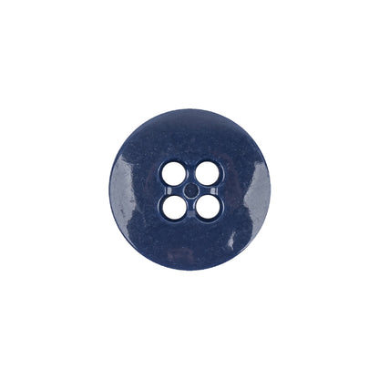Atlantic Blue Low Convex 4-Hole Plastic Button - 27L/17mm Detail