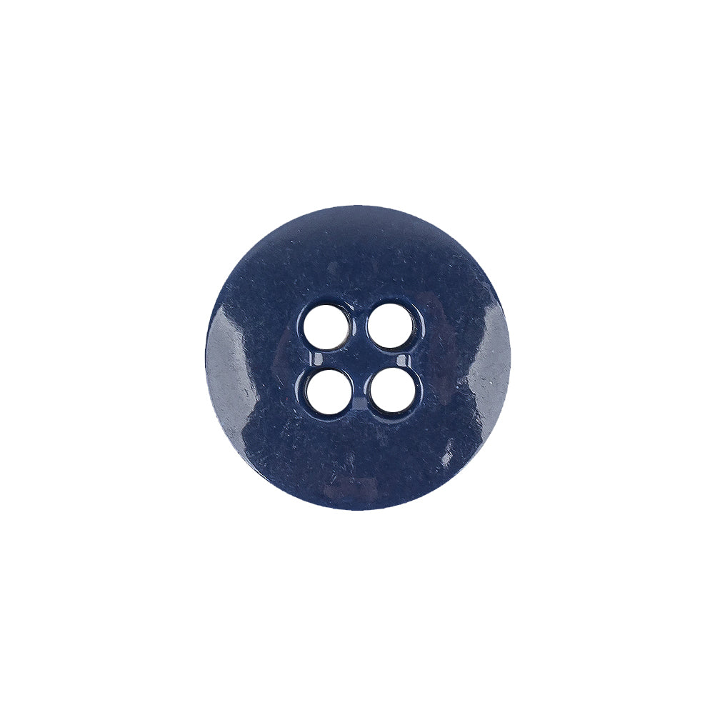 Atlantic Blue Low Convex 4-Hole Plastic Button - 27L/17mm