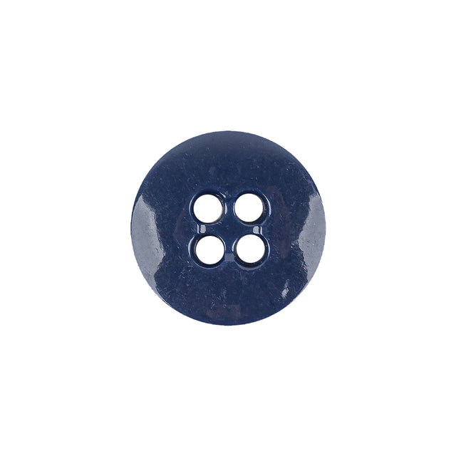 Atlantic Blue Low Convex 4-Hole Plastic Button - 27L/17mm