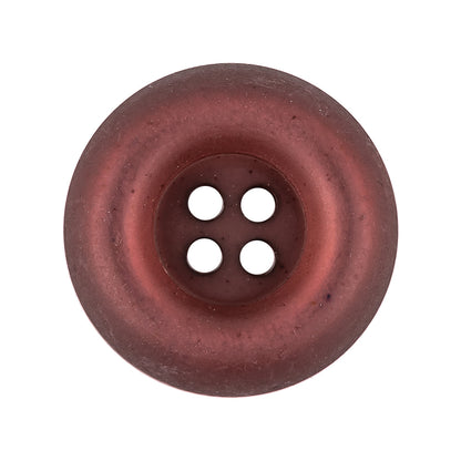 Ruby Red Frosted Deepwell 4-Hole Plastic Button - 34L/21.5mm