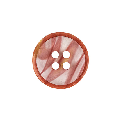 Chili and Clear Abstract Low Convex 4-Hole Plastic Button - 32L/20mm Detail