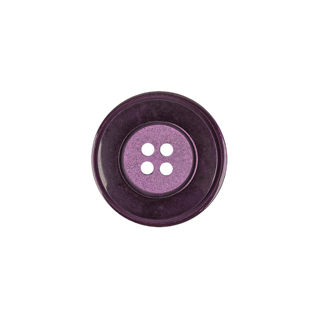 Purple Iridescent and Matte Shallow Plate 4-Hole Plastic Button - 28L/18mm