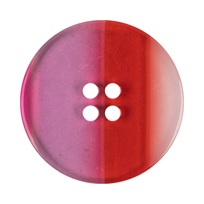 Berry Stripes Smooth Top 4-Hole Plastic Button - 54L/34mm