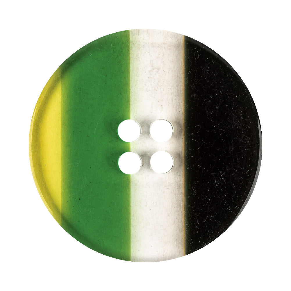 Shamrock Stripes Smooth Top 4-Hole Plastic Button - 54L/34mm Detail