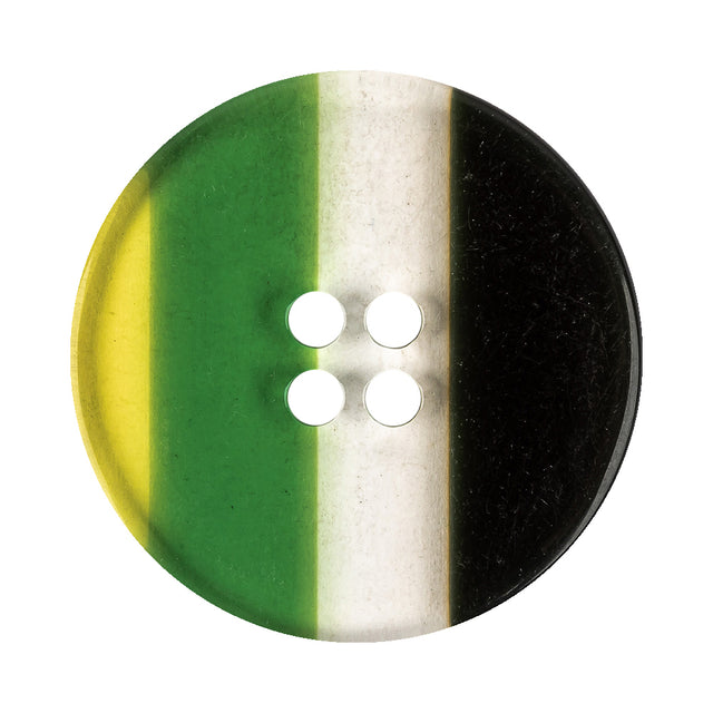 Shamrock Stripes Smooth Top 4-Hole Plastic Button - 54L/34mm